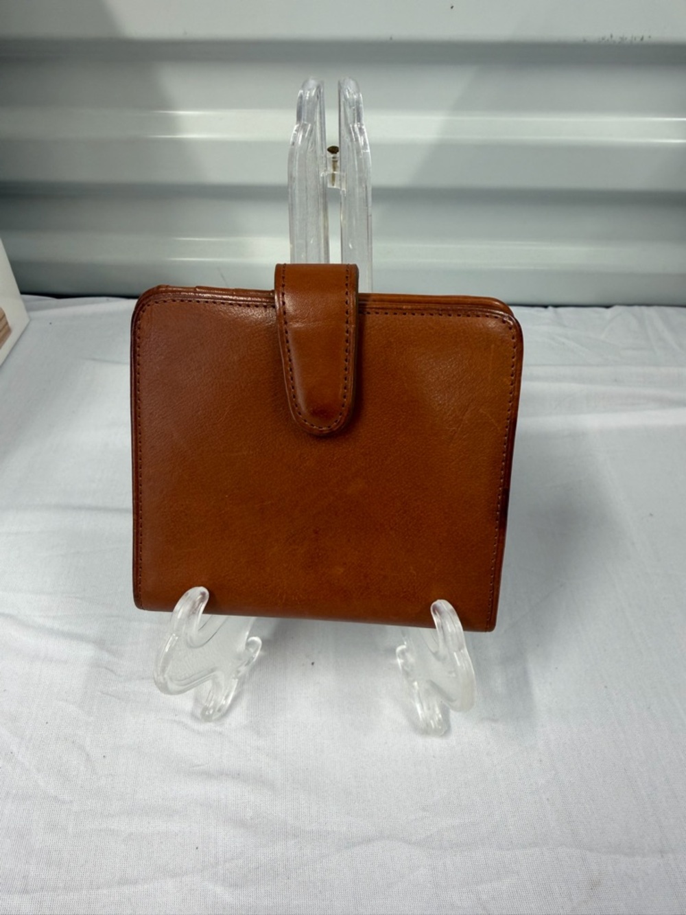 Vintage Coach Framed Leather Wallet BiFold w Kiss Lock Coin holder